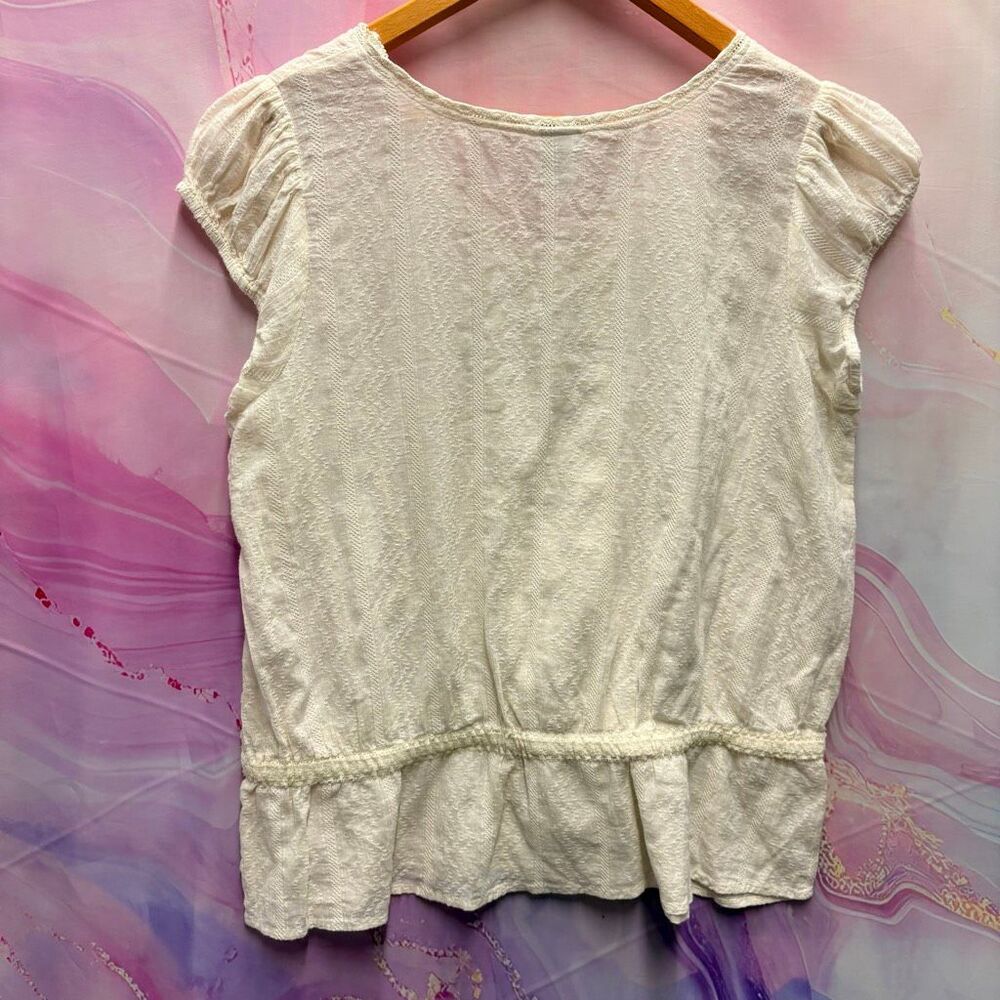 Canyon River Blues XL Cream Embroidered Lace Blouse Boho Colonial Romantic Artsy - Picture 2 of 10